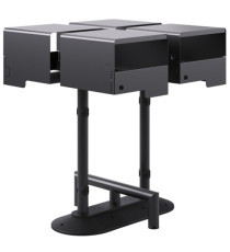 Portarifiuti MODULA - da terra - coperto - con reggisacco - quadruplo - 90 x 90 x 107,5 cm - 120+120+120+120 L - antraci