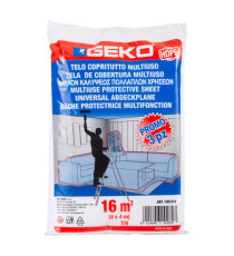 Telo coprituttto - 4 x 4 m - 16 mq - 230/240gr - HDPE - trasparente - Geko - conf. 3 pezzi