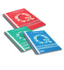 Blocco Quablock Evolution - spiralato - 22x29,5cm - 5mm - 50 fogli - 80gr - 4 fori - microperforato - Pigna