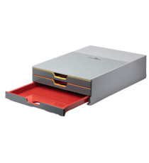 Cassettiera Varicolor portamonitor - 28 x 9,5 x 35,6 cm - 3 cassetti - Durable