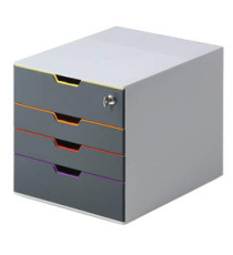 Cassettiera Varicolor Safe - 28 x 29,2 x 35,6 cm - 4 cassetti - con serratura - Durable