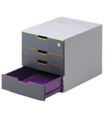 Cassettiera Varicolor Safe - 28 x 29,2 x 35,6 cm - 4 cassetti - con serratura - Durable