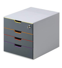 Cassettiera Varicolor Safe - 28 x 29,2 x 35,6 cm - 4 cassetti - con serratura - Durable