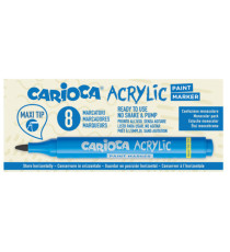 Marcatore Paint Marker acrilico - punta maxi - bianco - Carioca - conf. 8 pezzi