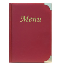 Portamenù Basic - A5 - 23,7 x 17 cm - PVC - bordeaux - 4+2 buste fisse incluse - Securit