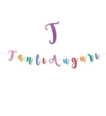 Festone Tanti Auguri - in cartoncino - 6 mt - Big Party