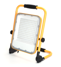 Faro led portatile da cantiere ricaricabile 100W 2200 lumen 6500K luce fredda IP65 - L304xW56xH385mm - orientabile a 360 gradi
