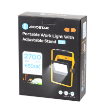 Faro led portatile da cantiere con cavo 30W 2700 lumen 6500K luce fredda IP65 - L240xW183xH38 mm - orientabile a 360 gradi