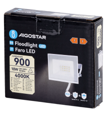 Faro led 10W bianco 900 lumen luce naturale 4000K, ultrasottile IP65 Dimensioni: L103xW77xH27mm Serie 07