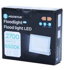 Faro led 30W bianco 2700 lumen luce fredda 6500K, ultrasottile IP65 Dimensioni: L142xW112xH27mm Serie 07