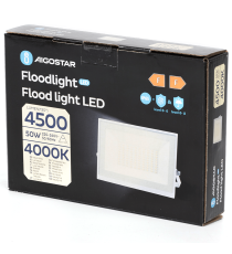 Faro led 50W bianco 4500 lumen luce naturale 4000K, ultrasottile IP65 Dimensioni: L180xW118xH27mm Serie 07