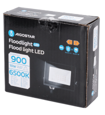 Faro led 10W nero 900 lumen luce fredda 6500K, ultrasottile IP65 Dimensioni: L103xW77xH27mm Serie 07