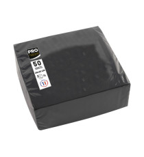 Tovaglioli cocktail - 2 veli - 20 x 20 cm - carta - nero - Pro Nappe - conf. 50 pezzi
