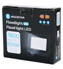 Faro led 20W nero 1800 lumen luce fredda 6500K, ultrasottile IP65 Dimensioni: L111xW87xH27mm Serie 07