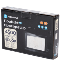 Faro led 50W nero 4500 lumen luce naturale 4000K, ultrasottile IP65 Dimensioni: L180xW118xH27mm Serie 07