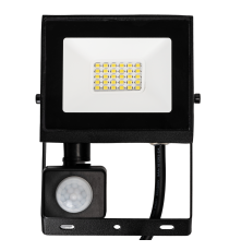Faro led 20W con sensore, nero 1800 lumen luce naturale 4000K IP65 L111xW147xH52mm Serie 07 sens crepuscolare e movimento