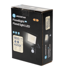 Faro led 20W con sensore, nero 1800 lumen luce naturale 4000K IP65 L111xW147xH52mm Serie 07 sens crepuscolare e movimento