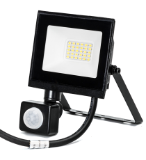 Faro led 20W con sensore, nero 1800 lumen luce fredda 6500K IP65 L111xW147xH52mm Serie 07 sens crepuscolare e movimento