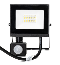 Faro led 20W con sensore, nero 1800 lumen luce fredda 6500K IP65 L111xW147xH52mm Serie 07 sens crepuscolare e movimento
