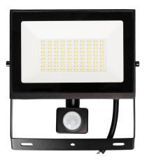 Faro led 50W con sensore, nero 4500 lumen luce fredda 6500K IP65 L180xW185xH52mm Serie 07 sens crepuscolare e movimento