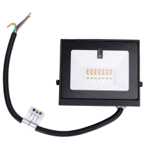 Faro led 20W nero RGB con telecomando, multicolore RGB, ultrasottile IP65 Dimensioni: L142xW112xH27mm Serie 07