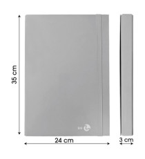 Cartella progetto con elastico - 25 x 34 cm - dorso 3 cm - grigio chiaro - BM