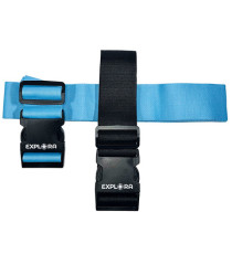 Cinghie per valigia Explora - 190 x 5 cm - azzurro nero - Lebez - set 2 pezzi
