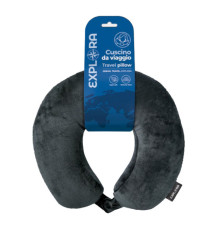 Cuscino da viaggio Explora - 30 x 29 x 12 cm - memory foam - nero - Lebez
