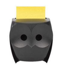 Dispenser gufo nero + ricarica Post-it Super Sticky Z Notes giallo - OWL-330 - 76 x 76 mm - 90 fogli - Post-it