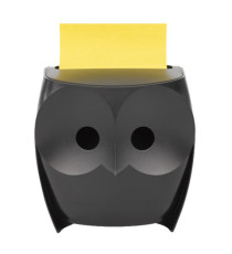 Dispenser gufo nero + ricarica Post-it Super Sticky Z Notes giallo - OWL-330 - 76 x 76 mm - 90 fogli - Post-it