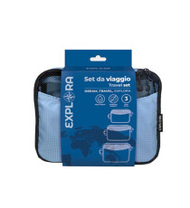 Organizer da viaggio Explora - tessuto - azzurro - Lebez - set 3 pezzi