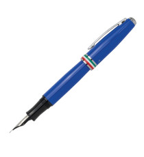 Penna stilografica Aldo Domani - punta M - fusto azzurro italia - Monteverde
