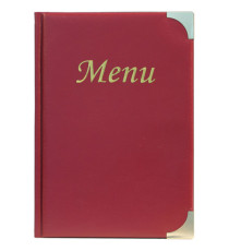 Portamenù Basic - A5 - 23,7 x 17 cm - PVC - bordeaux - 4+2 buste fisse incluse - Securit
