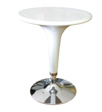 Tavolo bar - ø 60 cm - ABS e acciaio - H 72/92 cm - bianco - Serena Group