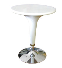 Tavolo bar - ø 60 cm - ABS e acciaio - H 72/92 cm - bianco - Serena Group