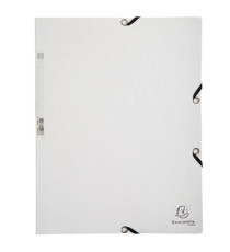 Cartella 3 lembi - con elastici - A4 - cartoncino lustré - 400g/mq - bianco - Exacompta