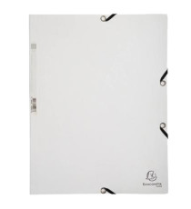 Cartella 3 lembi - con elastici - A4 - cartoncino lustré - 400g/mq - bianco - Exacompta
