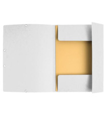 Cartella 3 lembi - con elastici - A4 - cartoncino lustré - 400g/mq - bianco - Exacompta