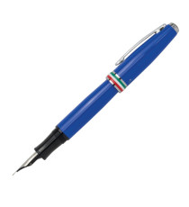 Penna stilografica Aldo Domani - punta M - fusto azzurro italia - Monteverde