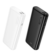 Power bank Hoco J158A bianco 10000mAh 2 porte usb-A - led di avviso livello carica, batteria esterna con ricarica veloce