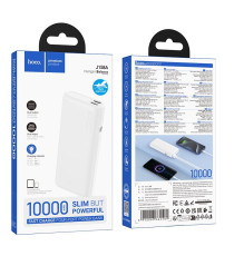 Power bank Hoco J158A bianco 10000mAh 2 porte usb-A - led di avviso livello carica, batteria esterna con ricarica veloce