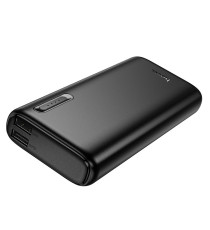 Power bank Hoco J158A nero 10000mAh 2 porte usb-A - led di avviso livello carica, batteria esterna con ricarica veloce