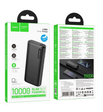 Power bank Hoco J158A nero 10000mAh 2 porte usb-A - led di avviso livello carica, batteria esterna con ricarica veloce