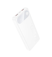 Power bank Hoco J154 QC PD bianco 10000mAh 2 porte usb-A 1 porta usb-C - display led, batteria esterna con ricarica veloce