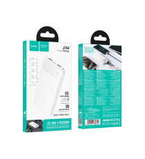 Power bank Hoco J154 QC PD bianco 10000mAh 2 porte usb-A 1 porta usb-C - display led, batteria esterna con ricarica veloce