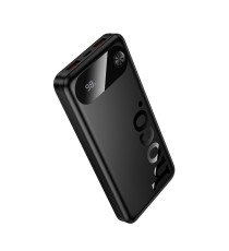 Power bank Hoco J154 QC PD nero 10000mAh 2 porte usb-A 1 porta usb-C - display led, batteria esterna con ricarica veloce