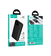 Power bank Hoco J154 QC PD nero 10000mAh 2 porte usb-A 1 porta usb-C - display led, batteria esterna con ricarica veloce