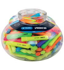 Evidenziatore Tratto Video -  punta a scalpello - tratto 1,00 - 5,00 mm - colori assortiti - Tratto - boccia 168 pezzi