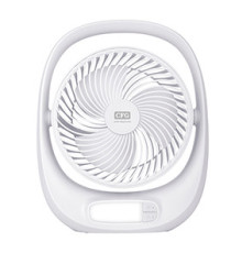 Ventilatore da tavolo Kimono - ricaricabile - con luce LED - 24,8 x 8 x 30,5 cm - bianco - CFG