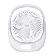 Ventilatore da tavolo Kimono - ricaricabile - con luce LED - 24,8 x 8 x 30,5 cm - bianco - CFG
